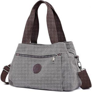 Women Hobo Canvas Crossbody  Multi Compartment Tote Purse